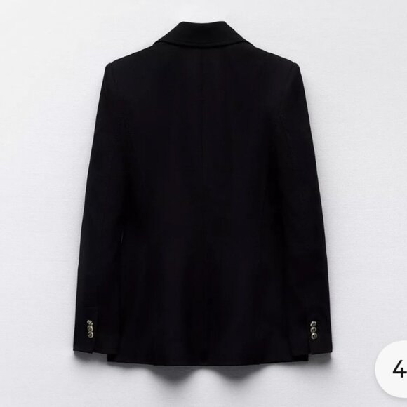 NWT Zara Tailored Double-Breasted Blazer with Gold Buttons S - Picture 3 of 16
